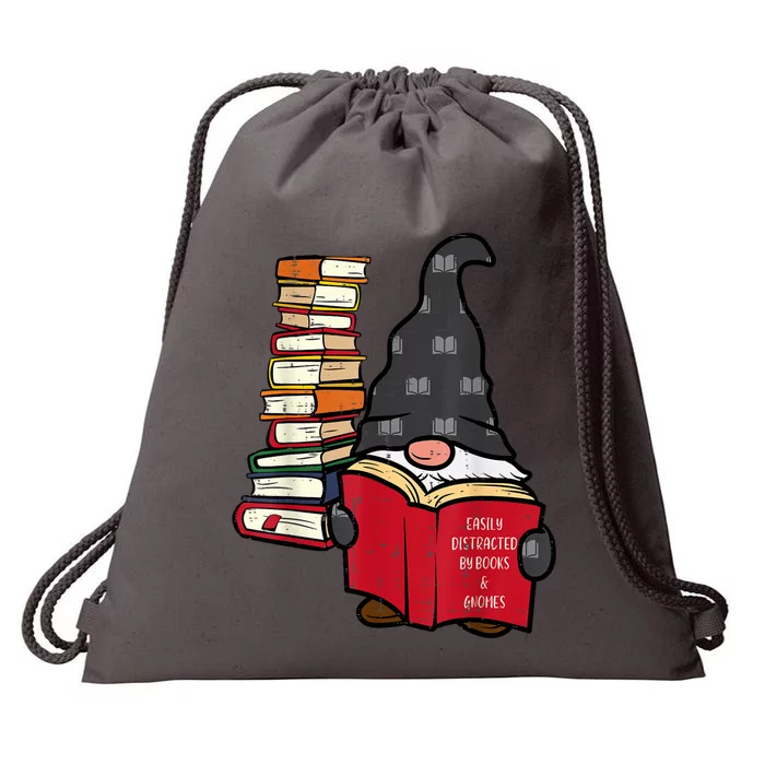 Gnome Read Reading Book Librarian Across America Drawstring Bag