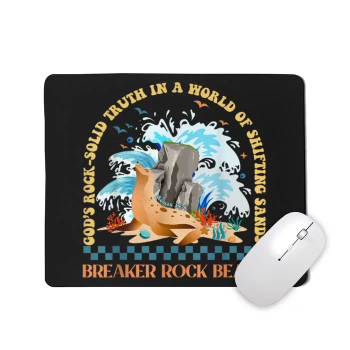 GodS Rocksolid Retro Breaker Rock Beach Vbs 2024 Christian Mousepad