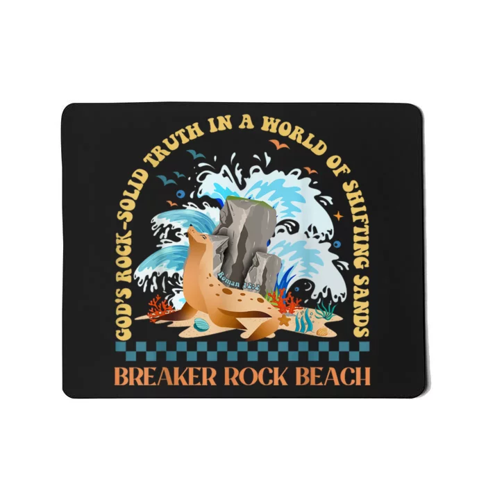 GodS Rocksolid Retro Breaker Rock Beach Vbs 2024 Christian Mousepad