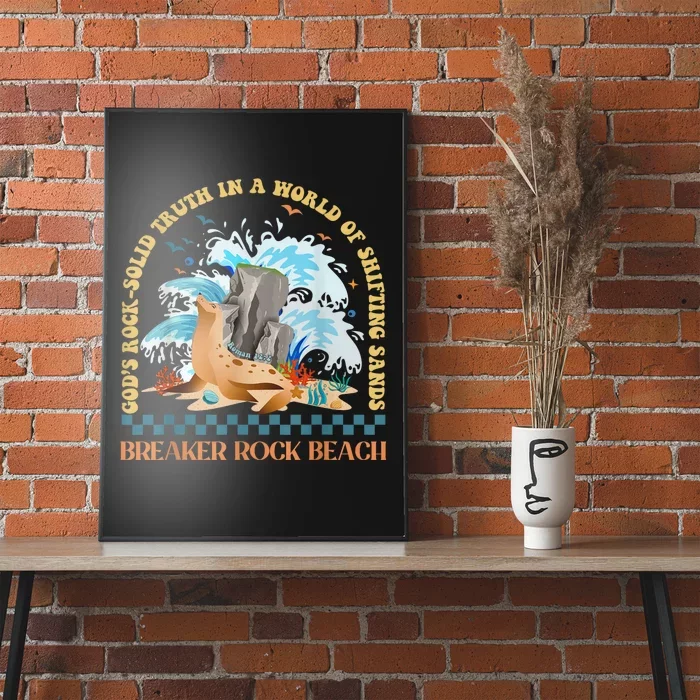 GodS Rocksolid Retro Breaker Rock Beach Vbs 2024 Christian Poster