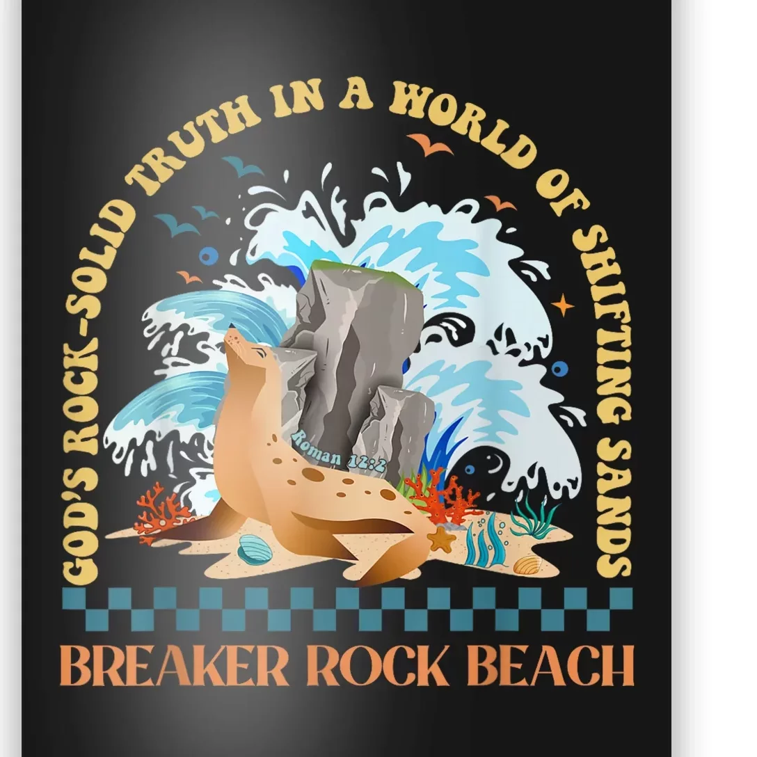 GodS Rocksolid Retro Breaker Rock Beach Vbs 2024 Christian Poster