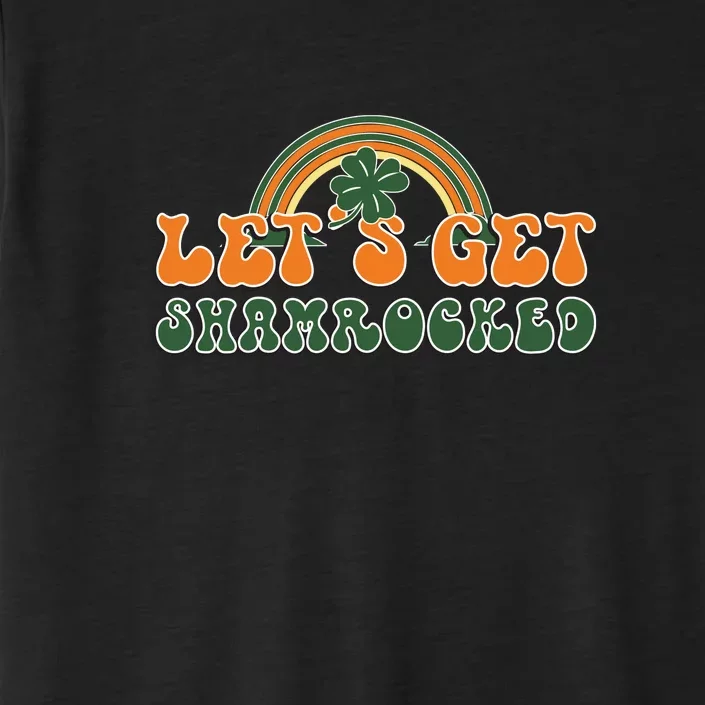 Groovy Retro Rainbow Lets Get Shamrocked St Patricks Day Shamrock Drinkin ChromaSoft Performance T-Shirt