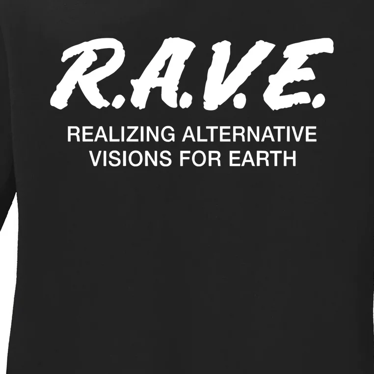 Gjonesbass Rave Realizing Alternative Visions For Earth Ladies Long Sleeve Shirt