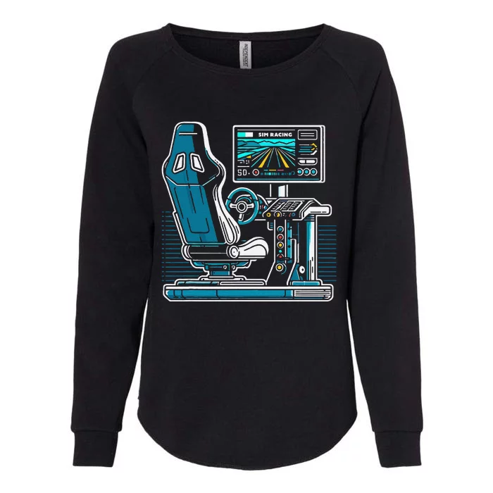 Gaming Racer Race Car Simulation Sim Racing Womens California Wash Sweatshirt