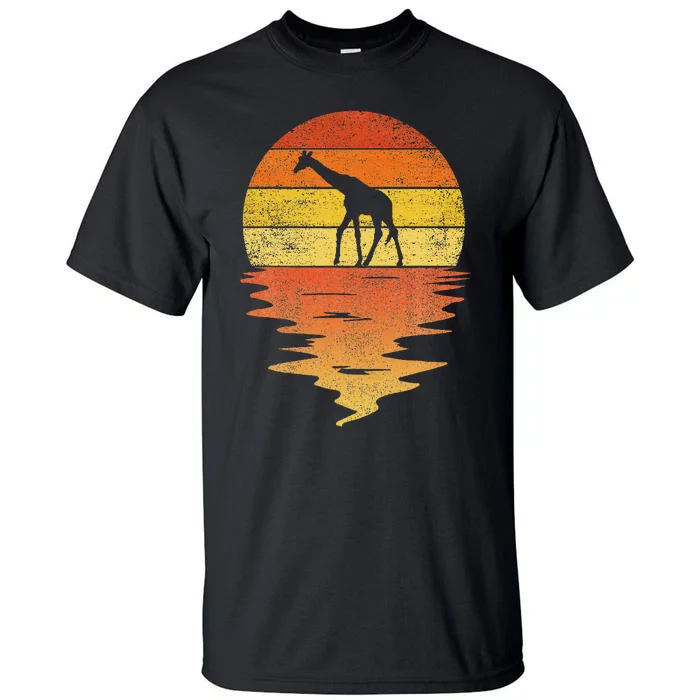 Giraffe Retro Sunset 70s Vintage Giraffe Tall T-Shirt