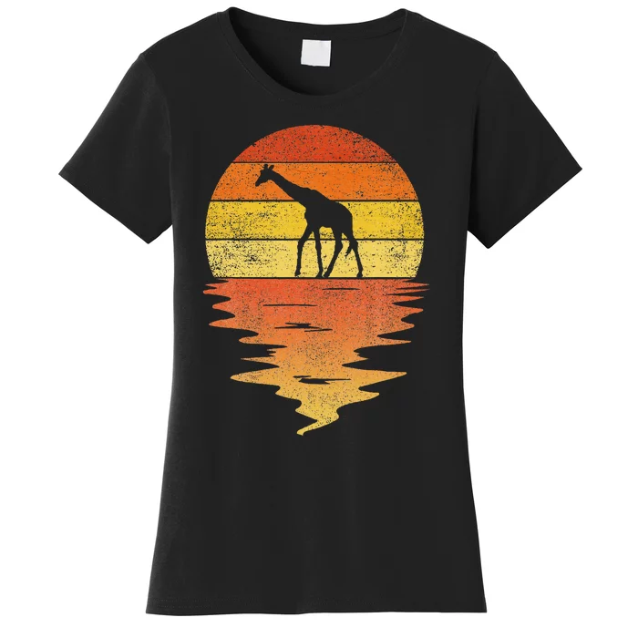 Giraffe Retro Sunset 70s Vintage Giraffe Women's T-Shirt