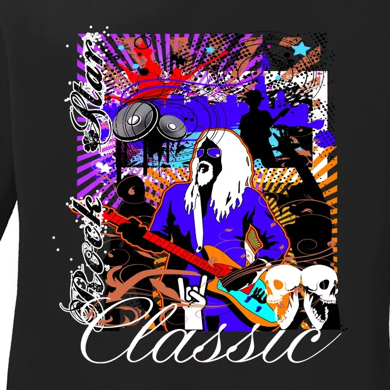 Guitar Rock Star Hero Classic Ladies Long Sleeve Shirt