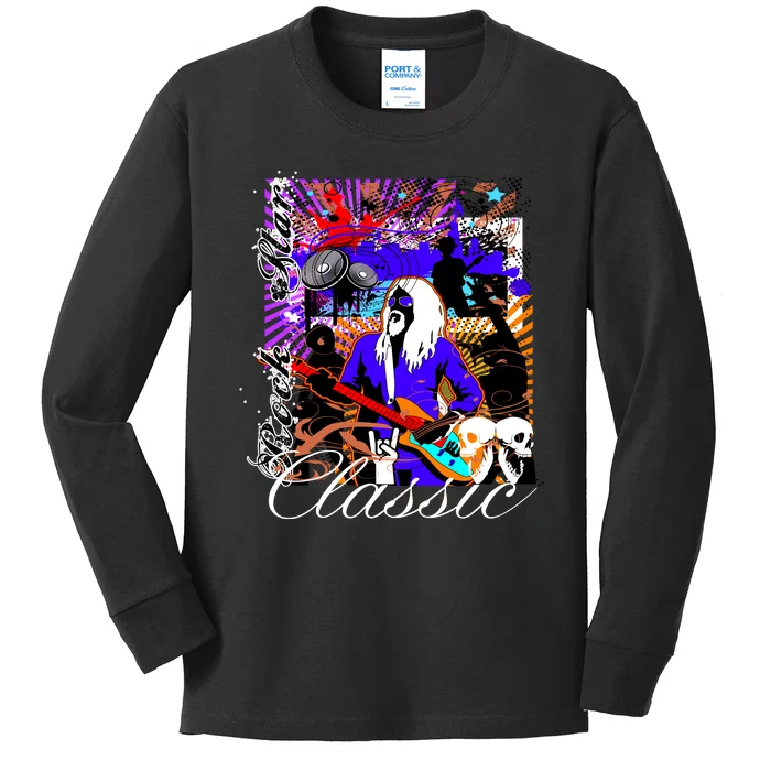 Guitar Rock Star Hero Classic Kids Long Sleeve Shirt