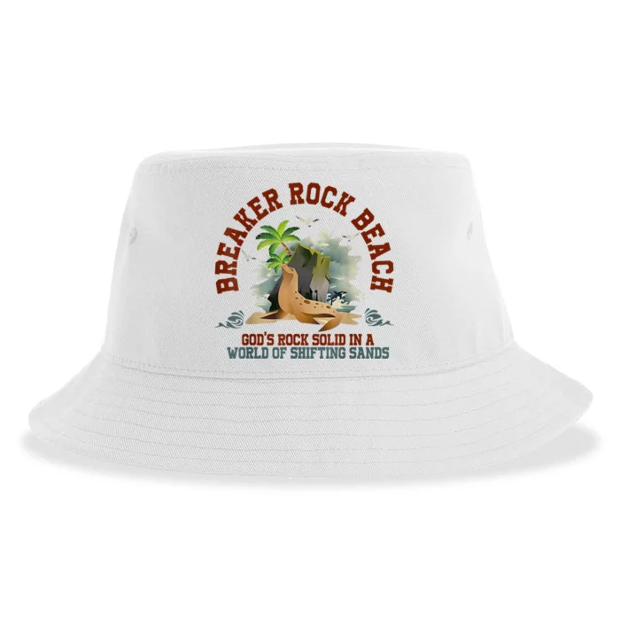 GodS Rock Solid Breaker Rock Beach Vbs 2024 Christian Sustainable Bucket Hat