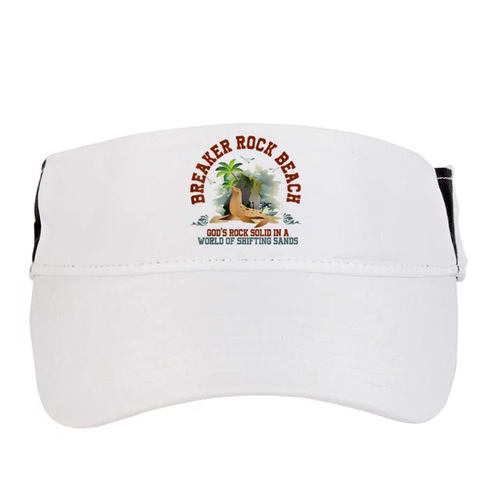 GodS Rock Solid Breaker Rock Beach Vbs 2024 Christian Adult Drive Performance Visor