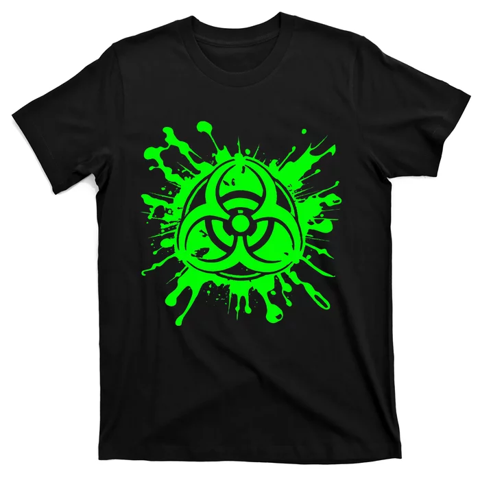 Green Radioactive Symbol Biohazard Symbol Radiation Nuclear T-Shirt