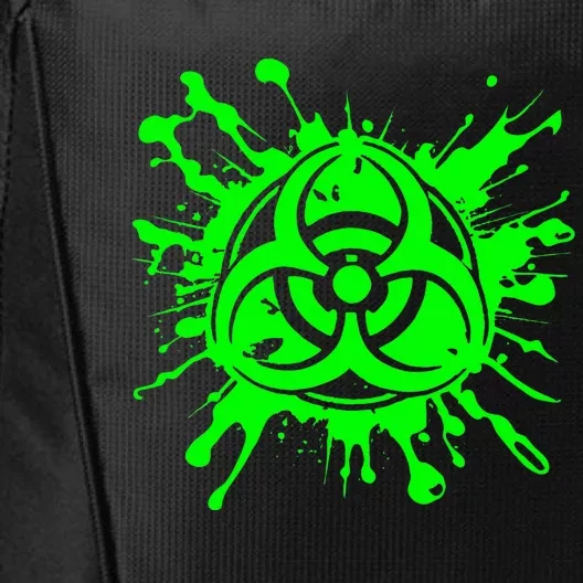 Green Radioactive Symbol Biohazard Symbol Radiation Nuclear City Backpack