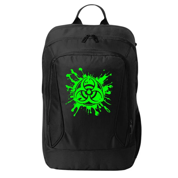 Green Radioactive Symbol Biohazard Symbol Radiation Nuclear City Backpack