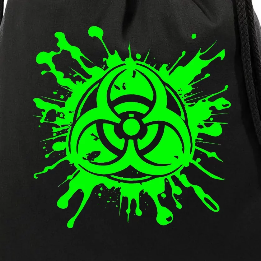 Green Radioactive Symbol Biohazard Symbol Radiation Nuclear Drawstring Bag