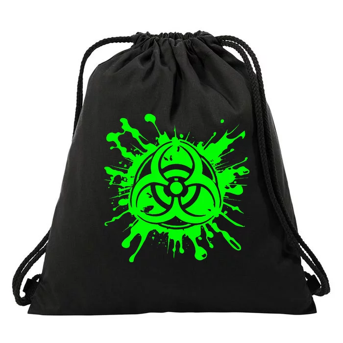 Green Radioactive Symbol Biohazard Symbol Radiation Nuclear Drawstring Bag