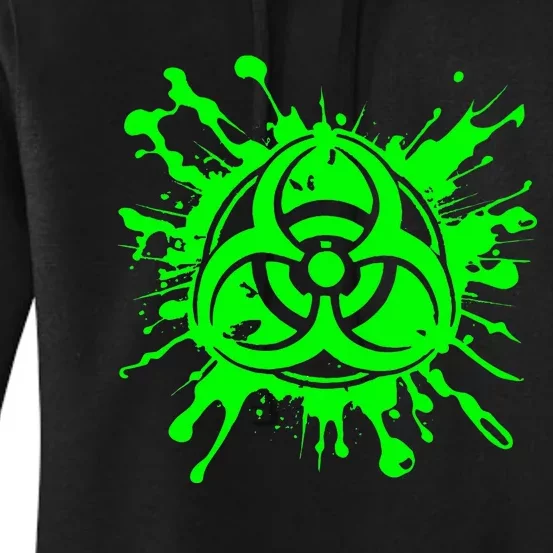 Green Radioactive Symbol Biohazard Symbol Radiation Nuclear Women's Pullover Hoodie