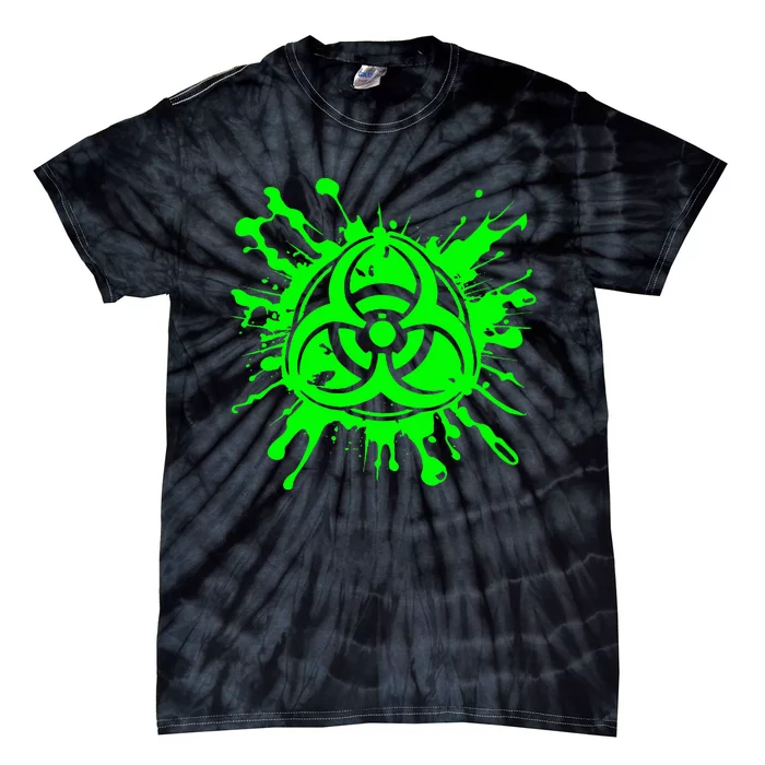 Green Radioactive Symbol Biohazard Symbol Radiation Nuclear Tie-Dye T-Shirt