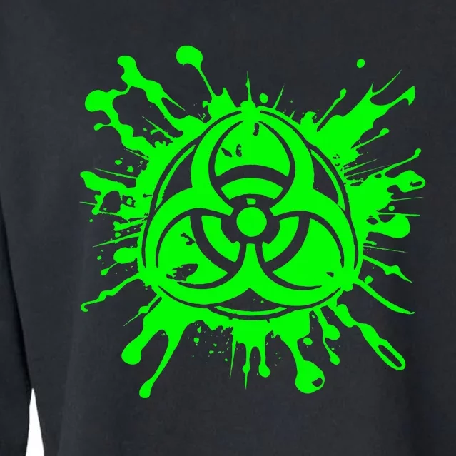 Green Radioactive Symbol Biohazard Symbol Radiation Nuclear Cropped Pullover Crew