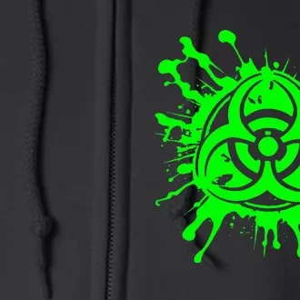 Green Radioactive Symbol Biohazard Symbol Radiation Nuclear Full Zip Hoodie