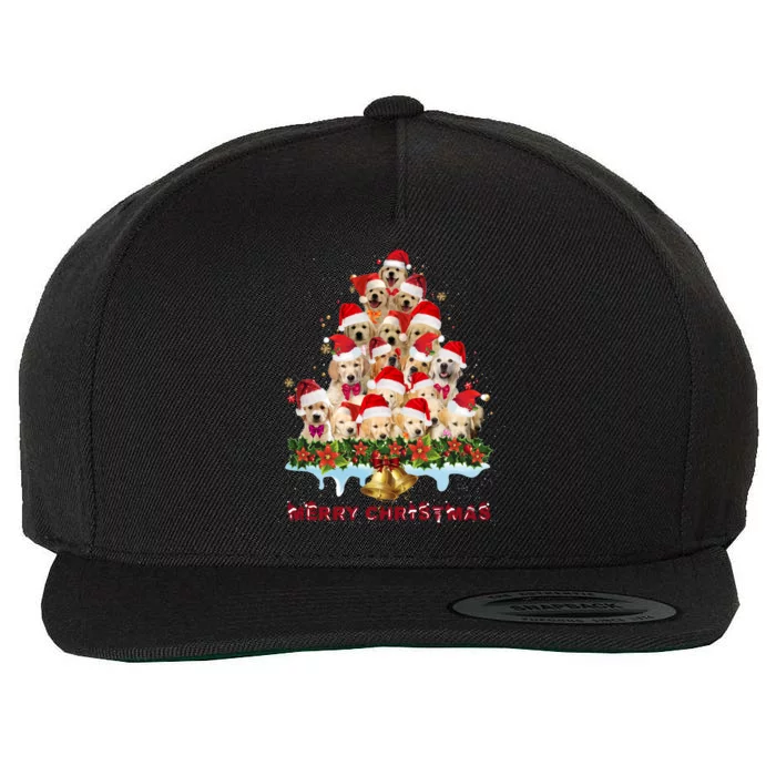 Golden Retriever Santa Hat Xmas Dogs Merry Christmas Graphic Gift Wool Snapback Cap