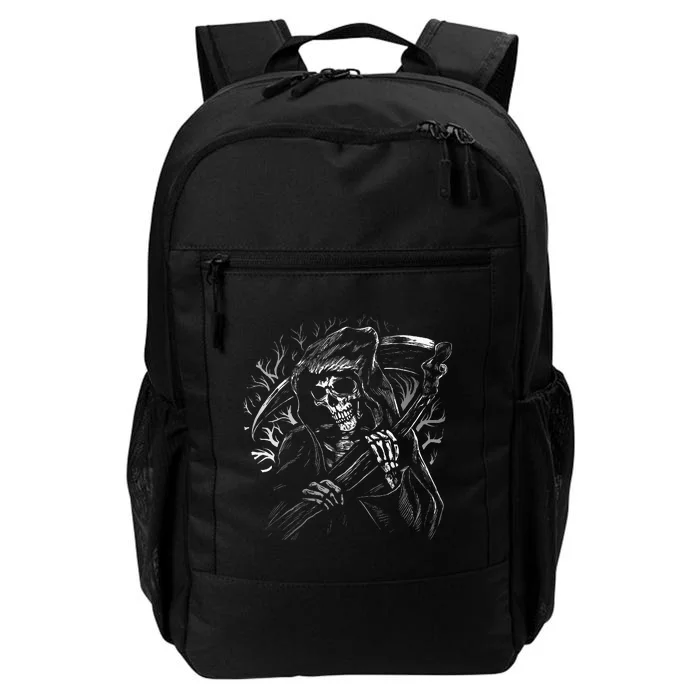 Grim Reaper Skull Death Scythe Dead Gothic Horror Daily Commute Backpack