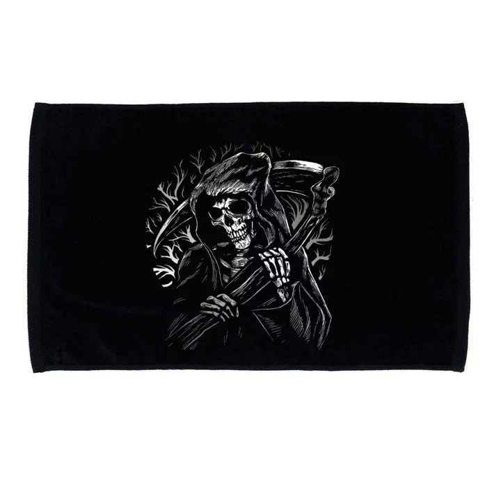 Grim Reaper Skull Death Scythe Dead Gothic Horror Microfiber Hand Towel