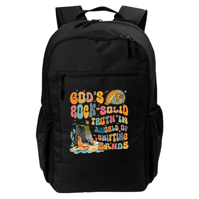 GodS Rock Solid Breaker Rock Beach Vbs 2024 Daily Commute Backpack