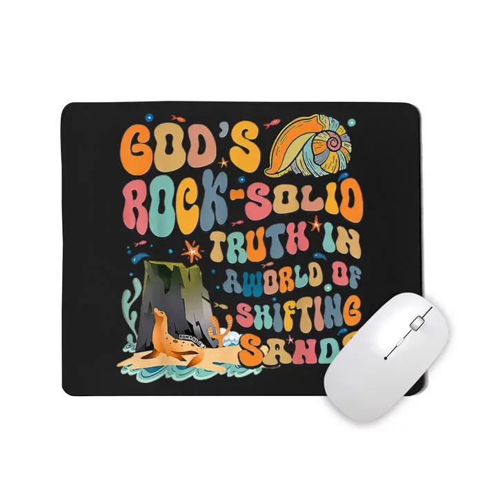 GodS Rock Solid Breaker Rock Beach Vbs 2024 Mousepad