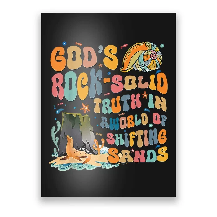 GodS Rock Solid Breaker Rock Beach Vbs 2024 Poster