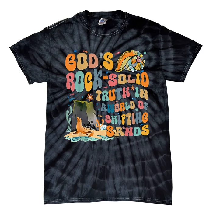 GodS Rock Solid Breaker Rock Beach Vbs 2024 Tie-Dye T-Shirt