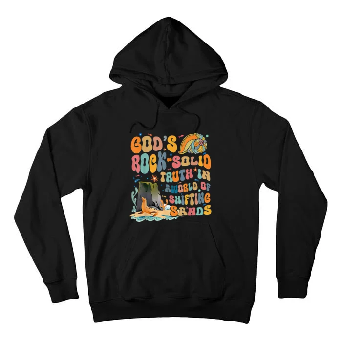 GodS Rock Solid Breaker Rock Beach Vbs 2024 Tall Hoodie