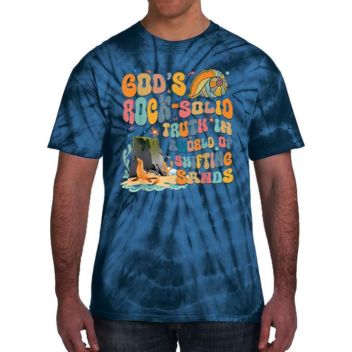 GodS Rock Solid Breaker Rock Beach Vbs 2024 Christian Tie-Dye T-Shirt