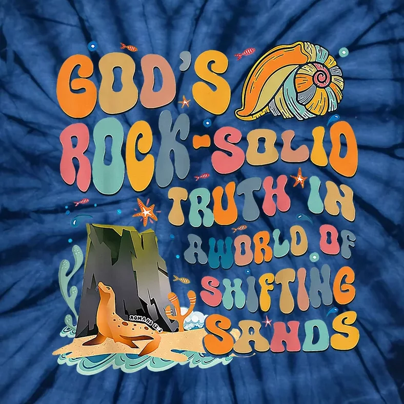 GodS Rock Solid Breaker Rock Beach Vbs 2024 Christian Tie-Dye T-Shirt