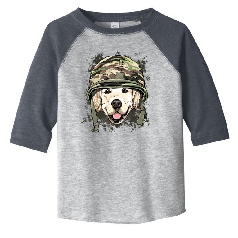 Golden Retriever Soldier Veteran Dog Army Dog Lover Toddler Fine Jersey T-Shirt