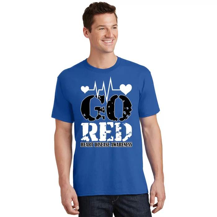 Go Red Saying Heart Disease Awareness Month Funny Gift Wear Red Day Gift T-Shirt