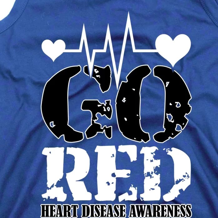 Go Red Saying Heart Disease Awareness Month Funny Gift Wear Red Day Gift Tank Top