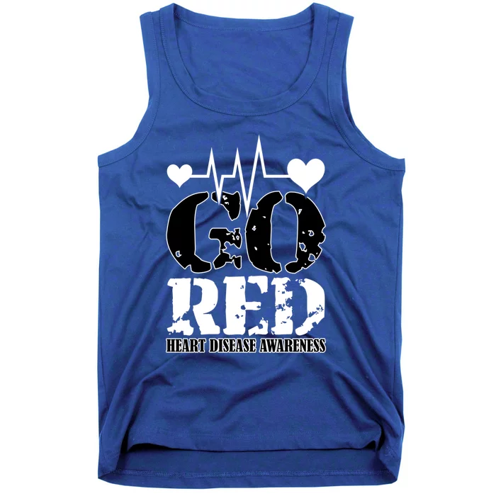 Go Red Saying Heart Disease Awareness Month Funny Gift Wear Red Day Gift Tank Top