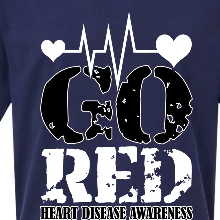 Go Red Saying Heart Disease Awareness Month Funny Gift Wear Red Day Gift Sueded Cloud Jersey T-Shirt