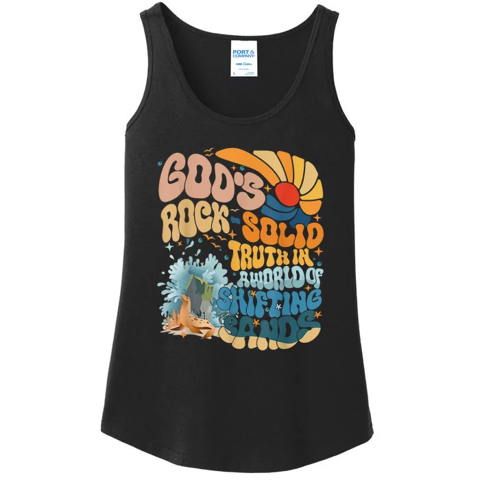 Gods Rock Solid Breaker Rock Beach Vbs 2024 Christian Gift Ladies Essential Tank