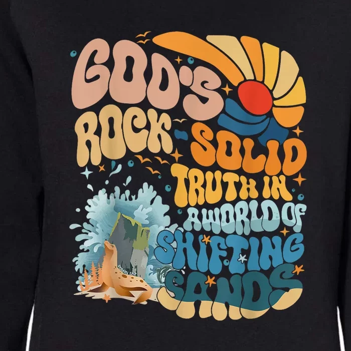 Gods Rock Solid Breaker Rock Beach Vbs 2024 Christian Gift Womens California Wash Sweatshirt