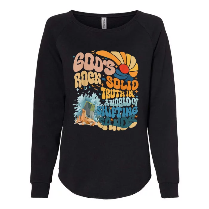 Gods Rock Solid Breaker Rock Beach Vbs 2024 Christian Gift Womens California Wash Sweatshirt