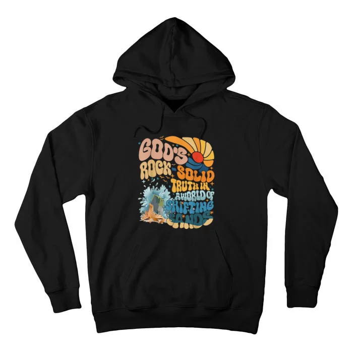 Gods Rock Solid Breaker Rock Beach Vbs 2024 Christian Gift Tall Hoodie