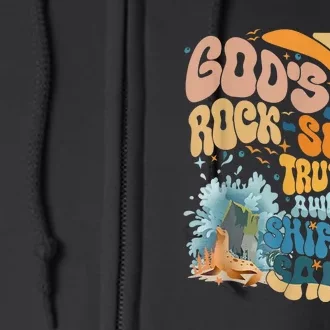 Gods Rock Solid Breaker Rock Beach Vbs 2024 Christian Gift Full Zip Hoodie