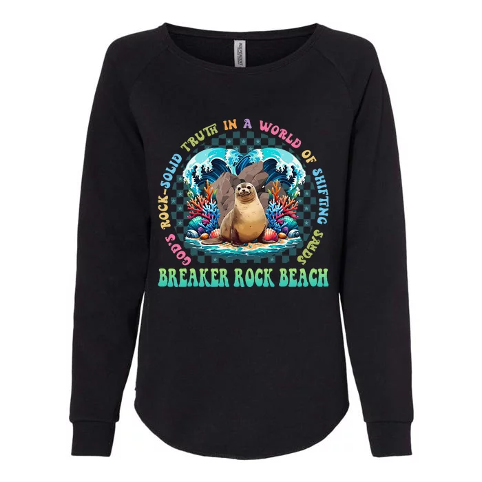 Gods Rock Solid Truth In A World Breaker Rock Beach Vbs 2024 Womens California Wash Sweatshirt