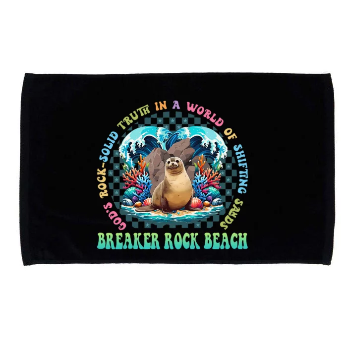 Gods Rock Solid Truth In A World Breaker Rock Beach Vbs 2024 Microfiber Hand Towel