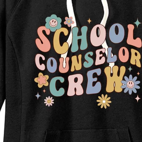 Groovy Retro School Counselor Crew Teacher Back To School Women's Fleece Hoodie