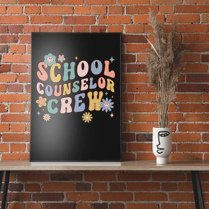 Groovy Retro School Counselor Crew Teacher Back To School Poster