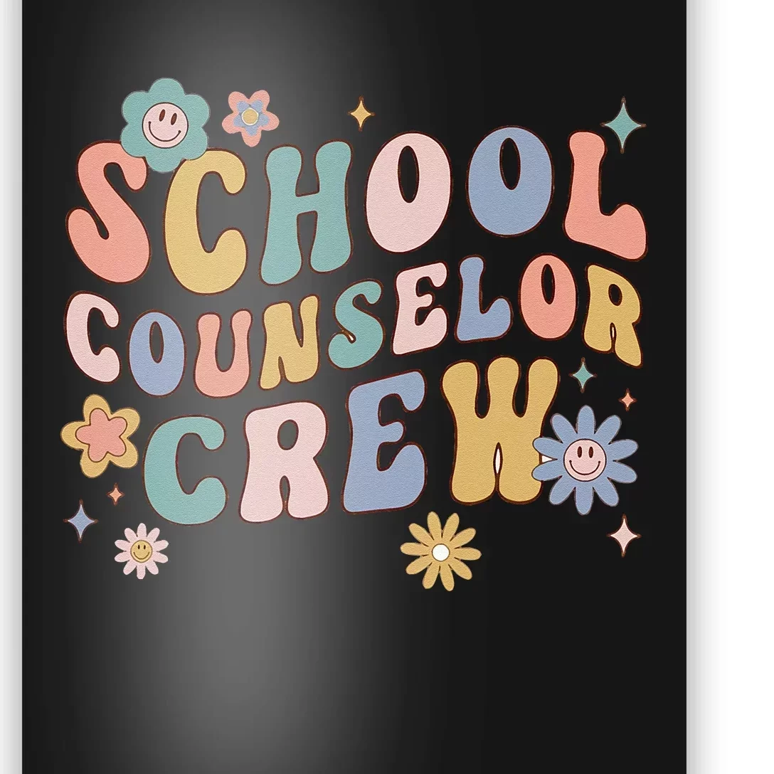 Groovy Retro School Counselor Crew Teacher Back To School Poster