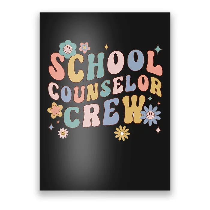 Groovy Retro School Counselor Crew Teacher Back To School Poster