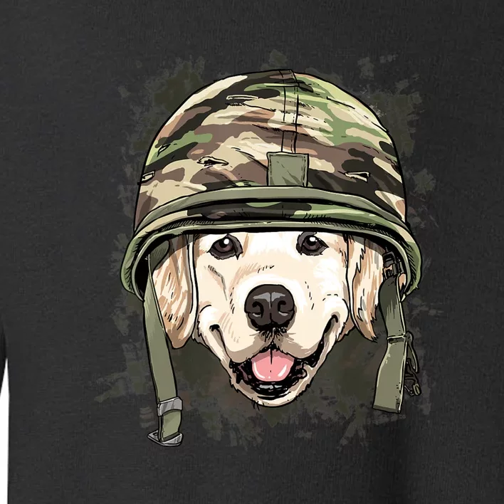 Golden Retriever Soldier Veteran Funny Dog Army Toddler Sweatshirt